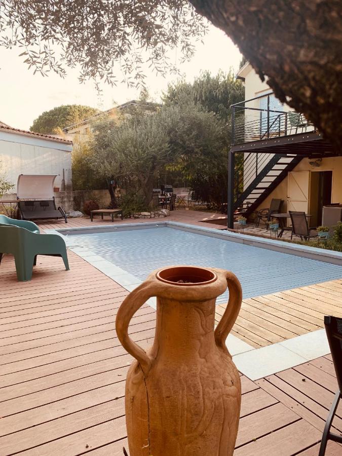 Appartement Independant Avec Jardin Et Acces Piscine Nîmes Exteriör bild